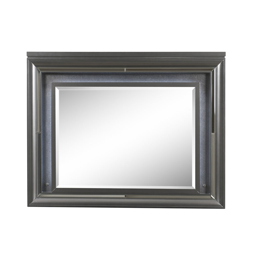 Sawyer Metallic Gray Mirror (LED) - Ornate Home