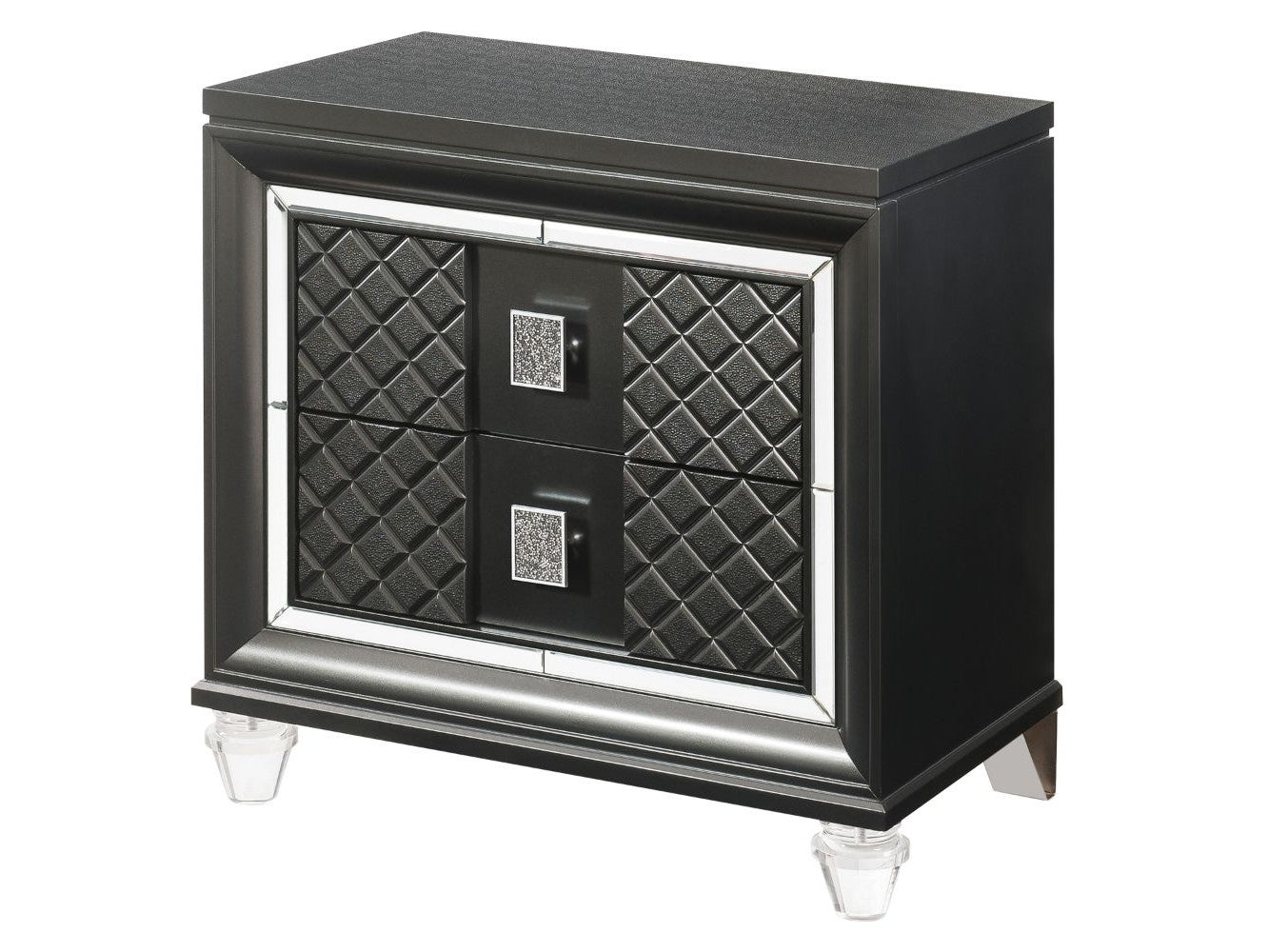 Sawyer Metallic Gray Nightstand - Ornate Home
