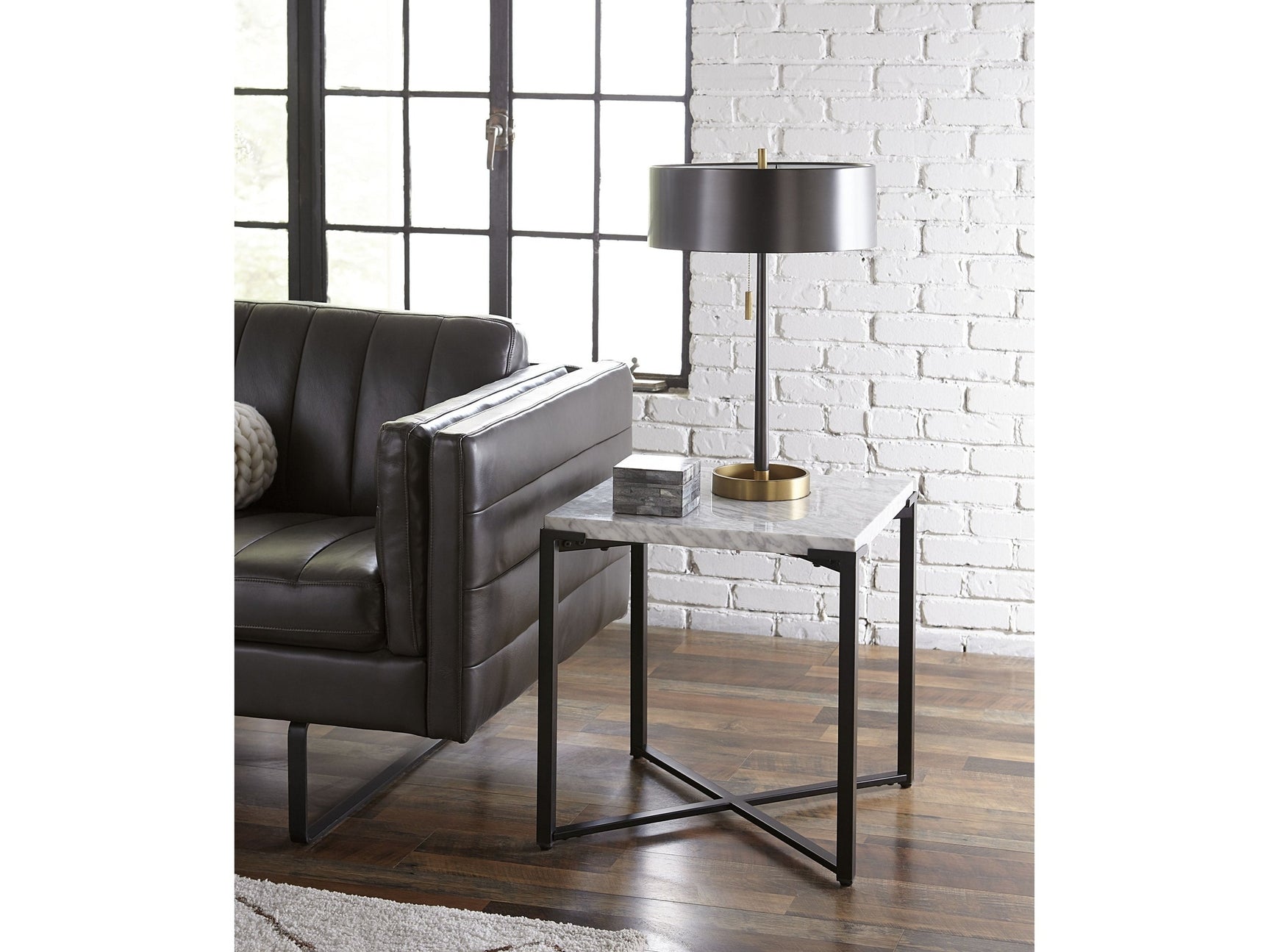 Saxon End Table in Matte Black - Ornate Home