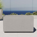 Saybrook Gray Outdoor Patio Upholstered Sectional Sofa Ottoman - Ornate Home