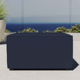 Saybrook Navy Outdoor Patio Upholstered Sectional Sofa Ottoman - Ornate Home