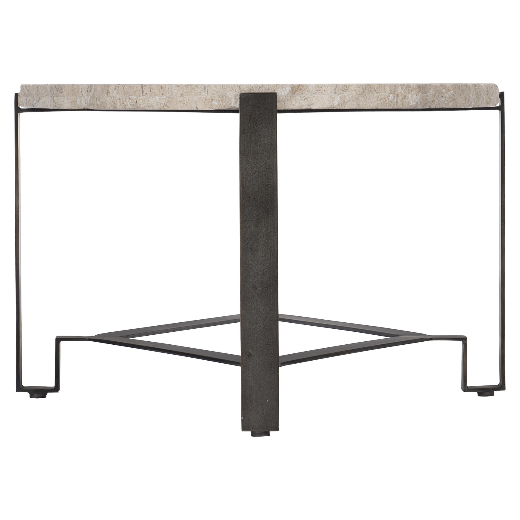Sayers White Travertine/Oil-Rubbed Bronze Cocktail Table - Ornate Home