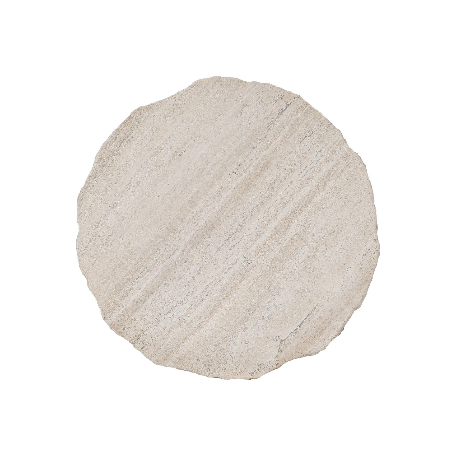 Sayers White Travertine/Oil-Rubbed Bronze Side Table - Ornate Home