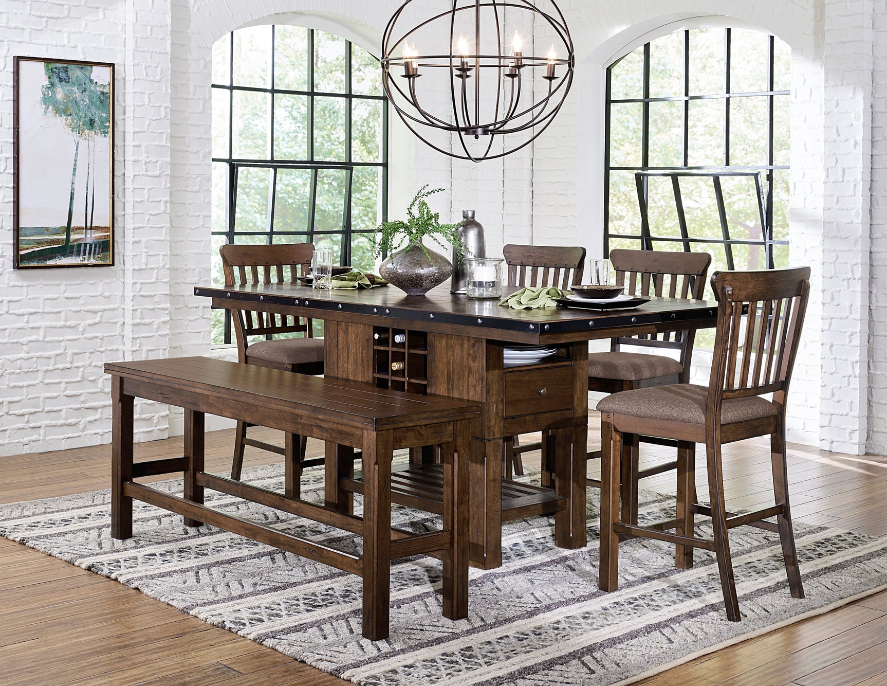 Schleiger Brown Counter Height Table - Ornate Home
