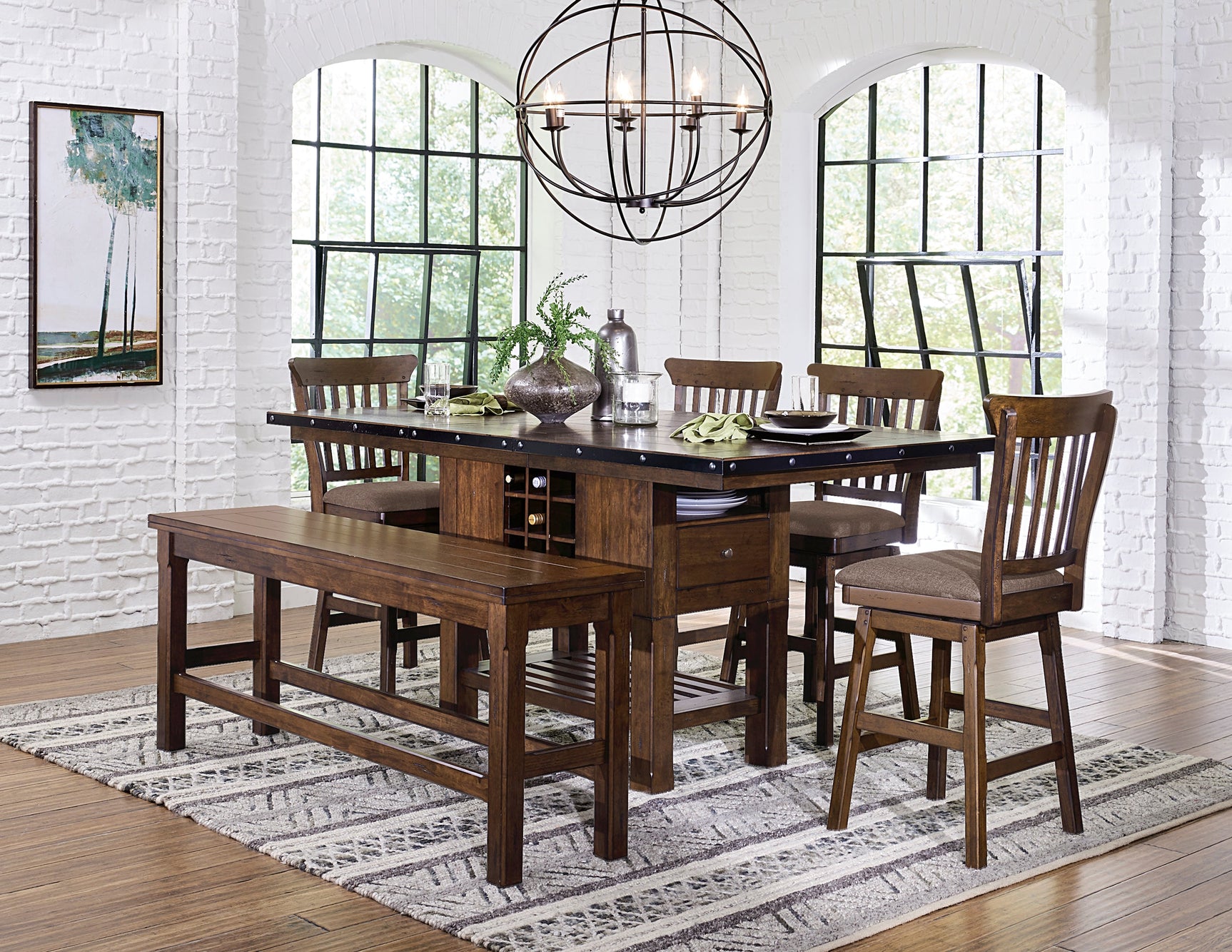 Schleiger Brown Counter Height Table - Ornate Home