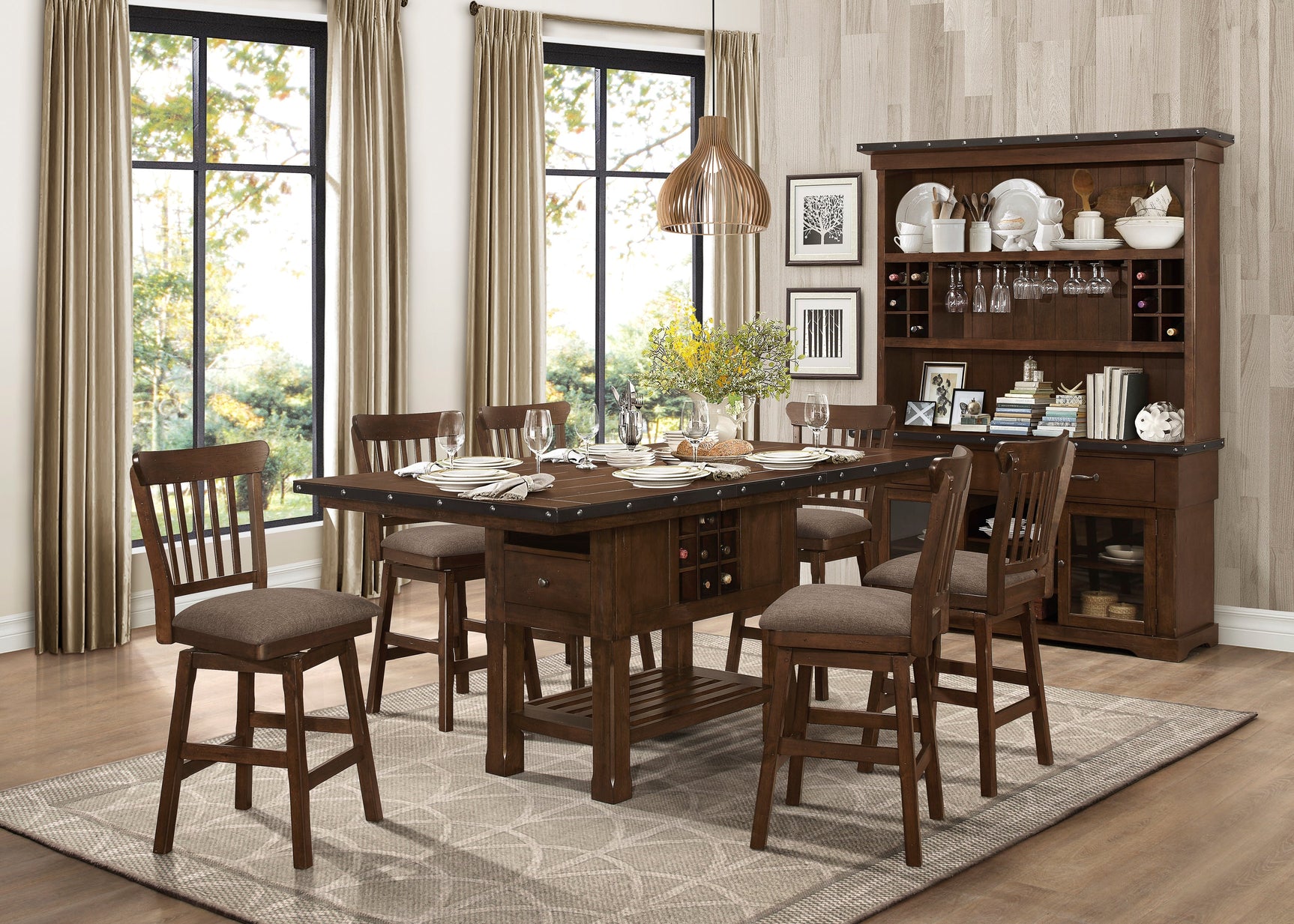Schleiger Brown Counter Height Table - Ornate Home