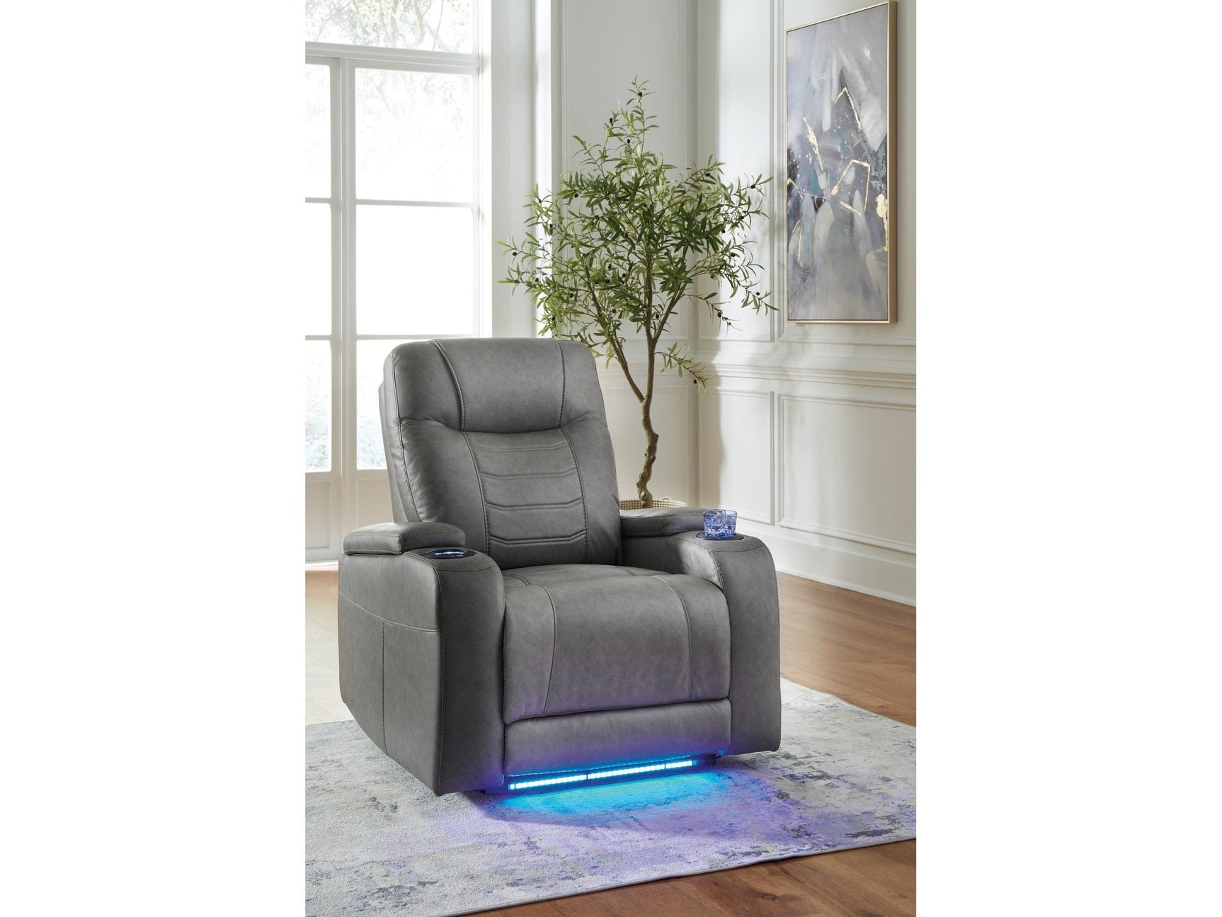 Schooner Rocks Slate Power Recliner/ADJ Headrest (Online Special Price) - Ornate Home