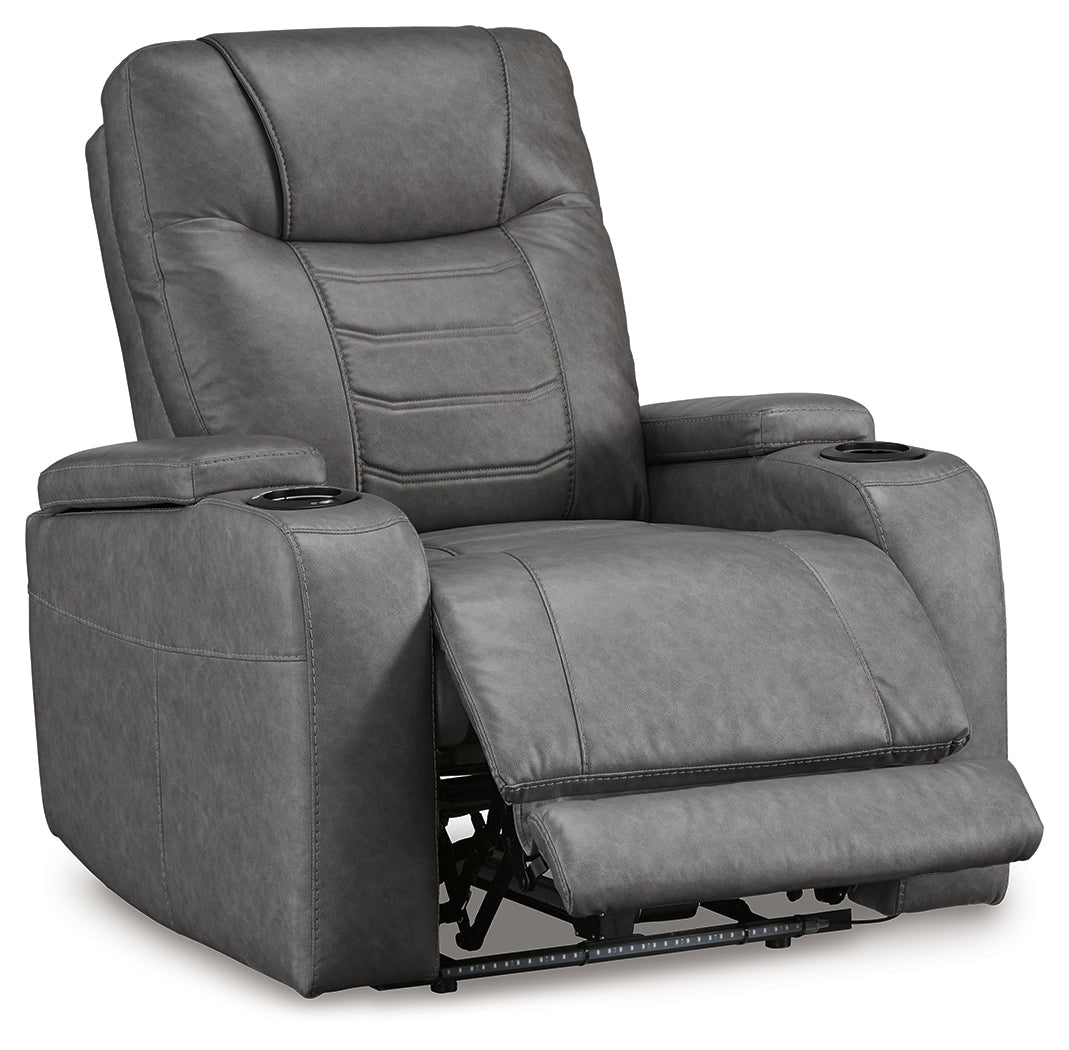 Schooner Rocks Slate Power Recliner/ADJ Headrest (Online Special Price) - Ornate Home