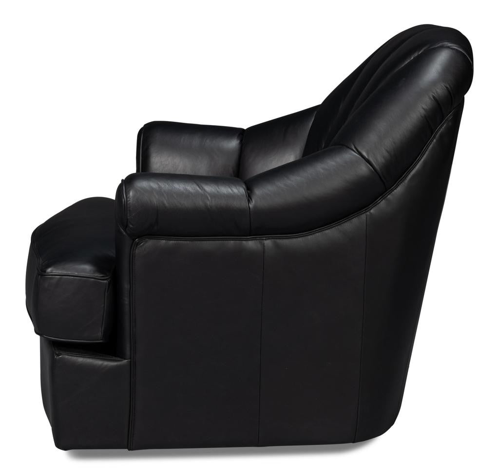 Scoth Black Swivel Chair - Ornate Home