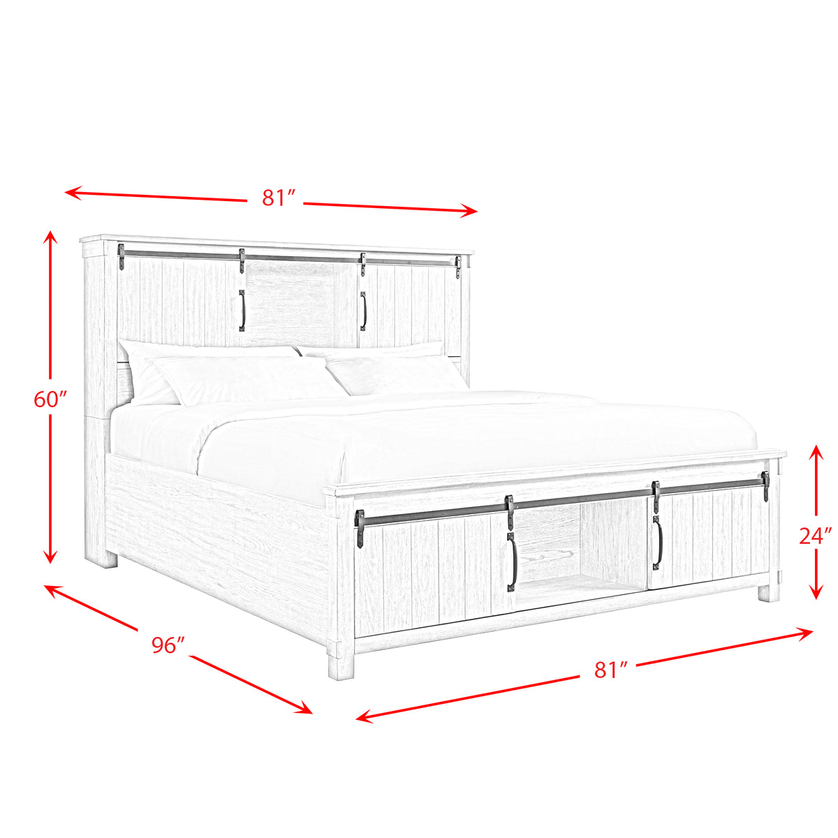 Scott White 5-Piece King Platform Storage Bedroom Set - Ornate Home