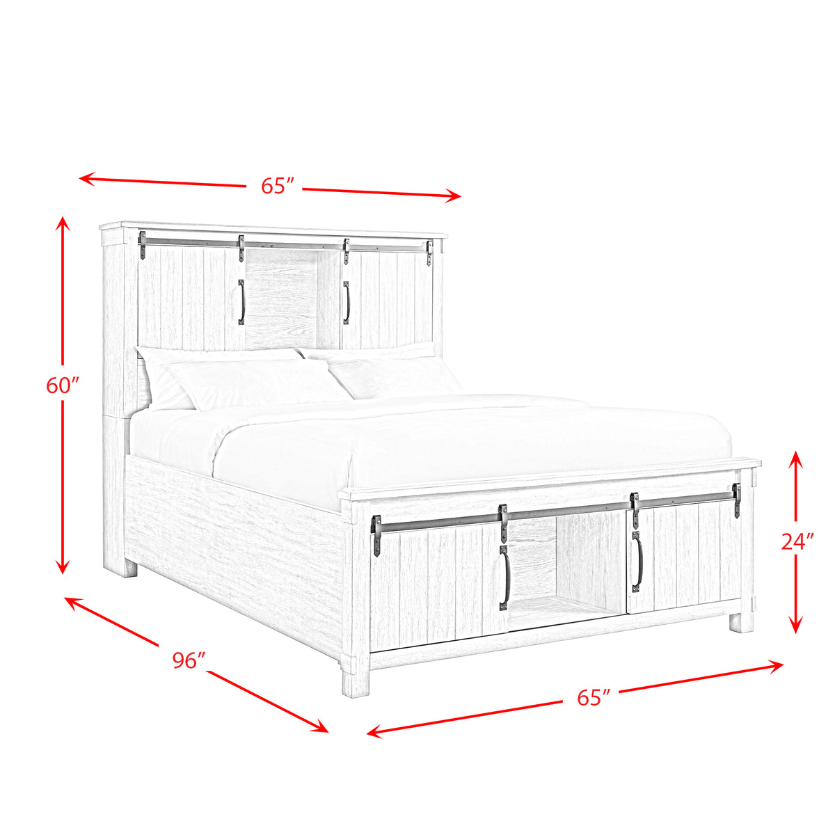 Scott White 5-Piece Queen Platform Storage Bedroom Set - Ornate Home