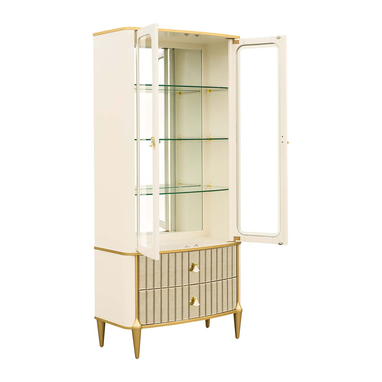 Scotts Square Light Champagne Display Cabinet - Ornate Home