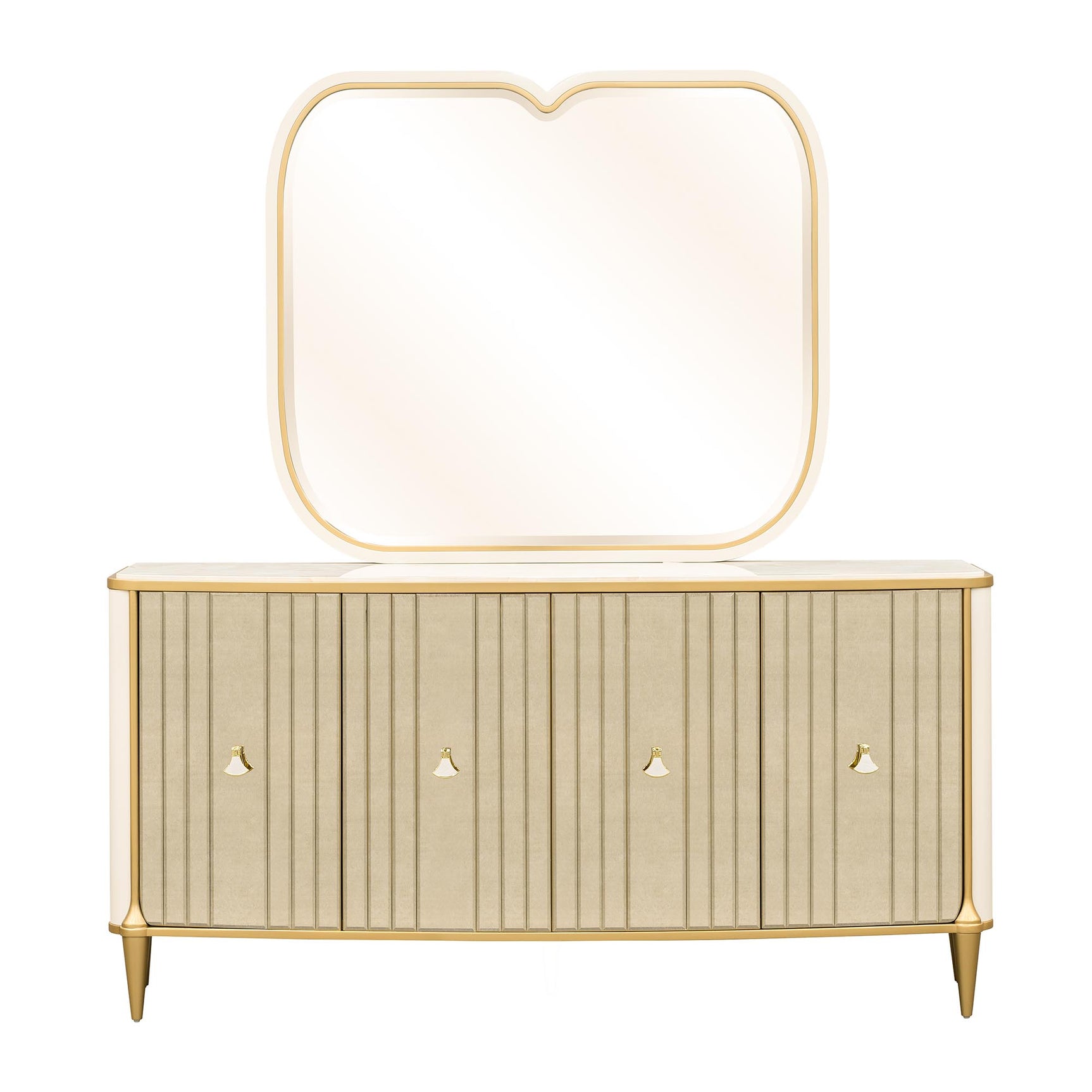 Scotts Square Light Champagne Sideboard with Wall Mirror - Ornate Home