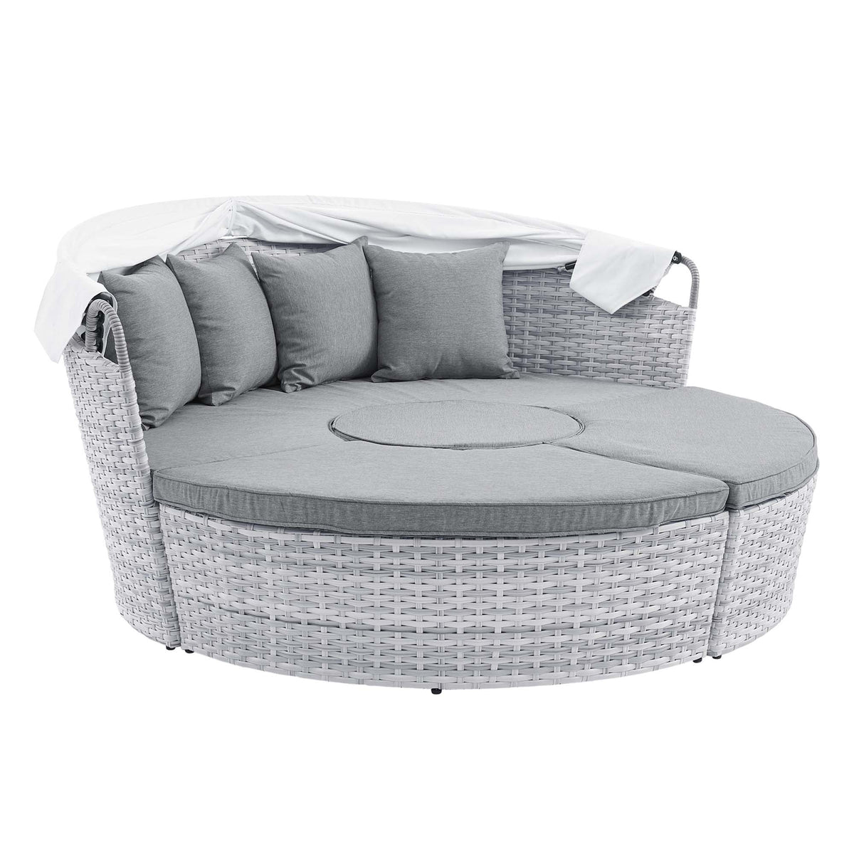 Scottsdale Light Gray/Gray Canopy Outdoor Patio Daybed