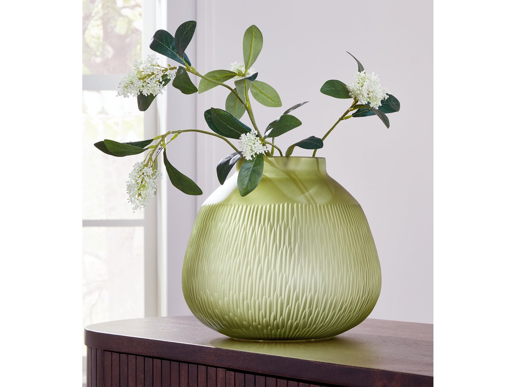 Scottyard Olive Green Vase (10"H) (Online Special Price) - Ornate Home