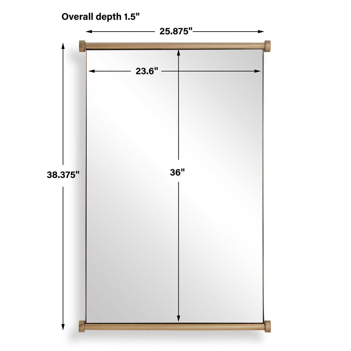 Scroll Brass Rectangular Mirror - Ornate Home
