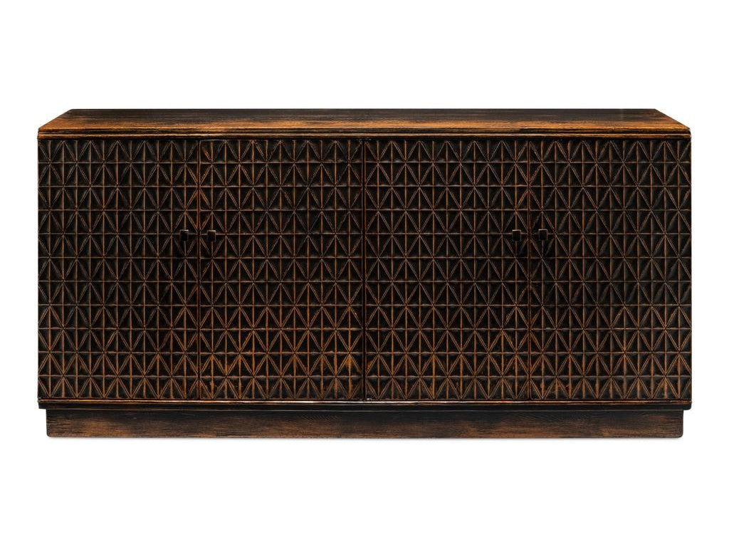 Scrubboard Front Black Sideboard - Ornate Home