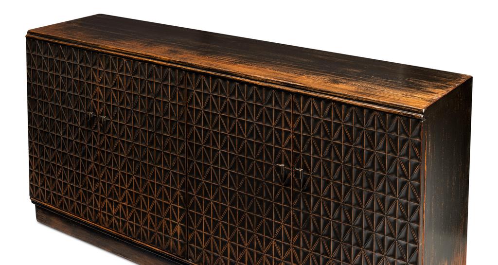 Scrubboard Front Black Sideboard - Ornate Home