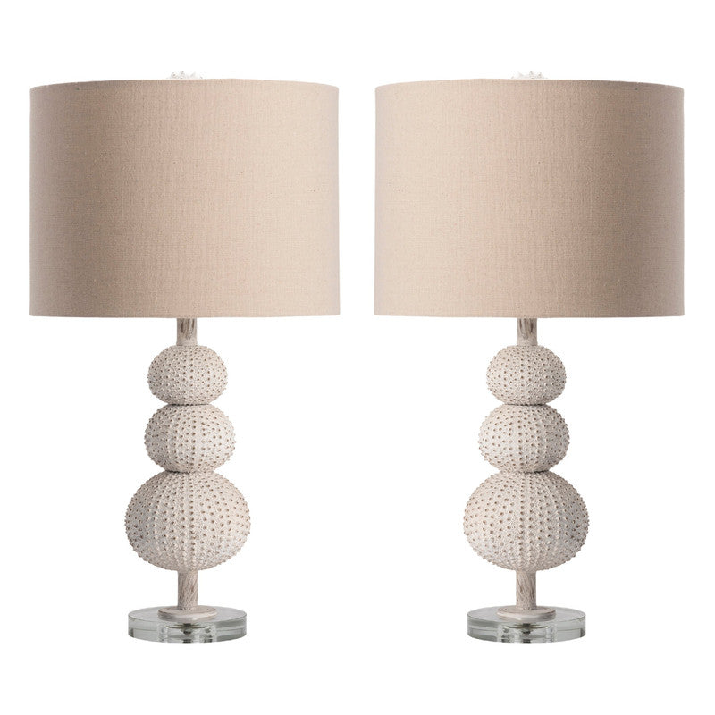 Sea Urchin White Table Lamp (Set of 2) - Ornate Home