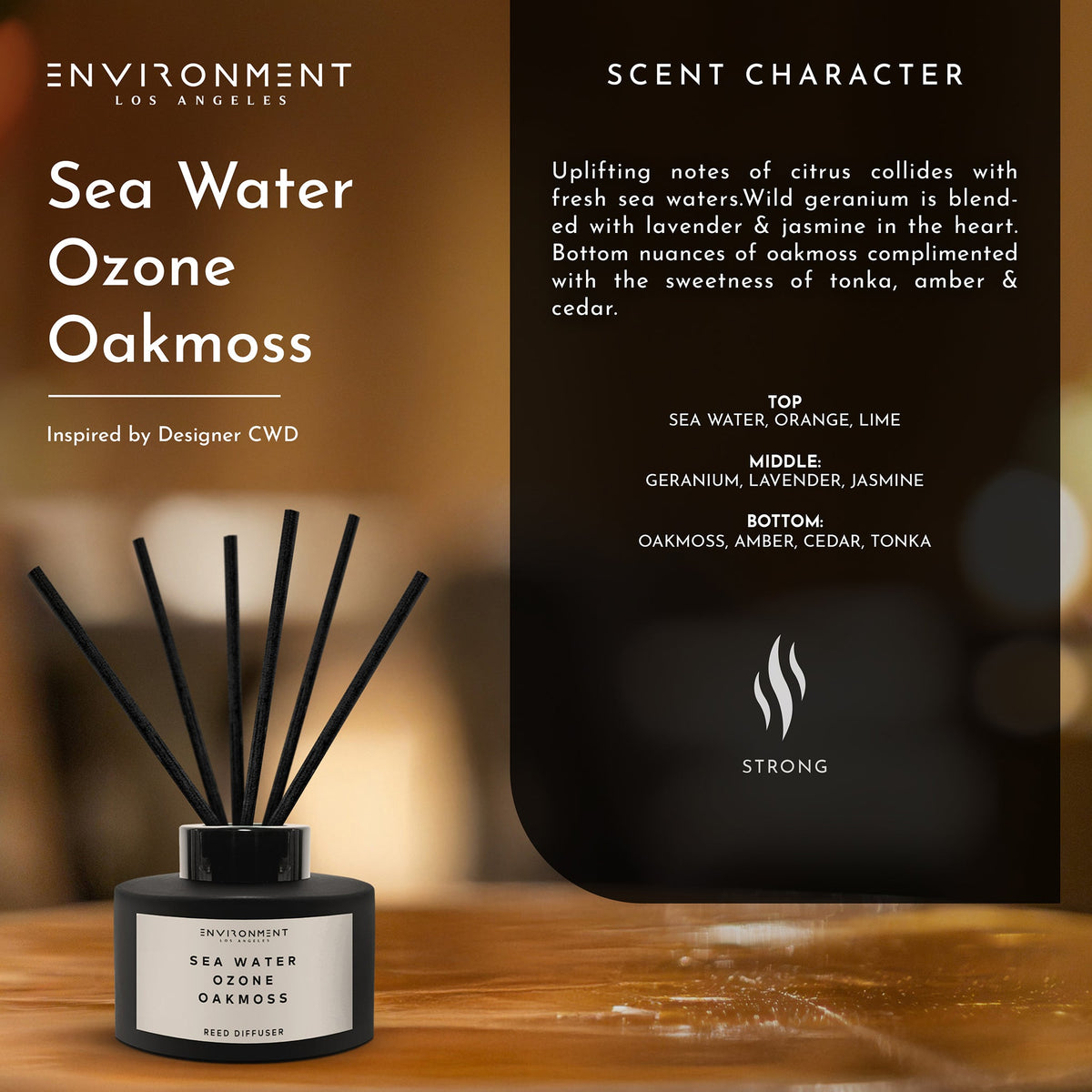 Sea Water | Ozone | Oakmoss Diffuser (Inspired by Davidoff Cool Water®) - Ornate Home
