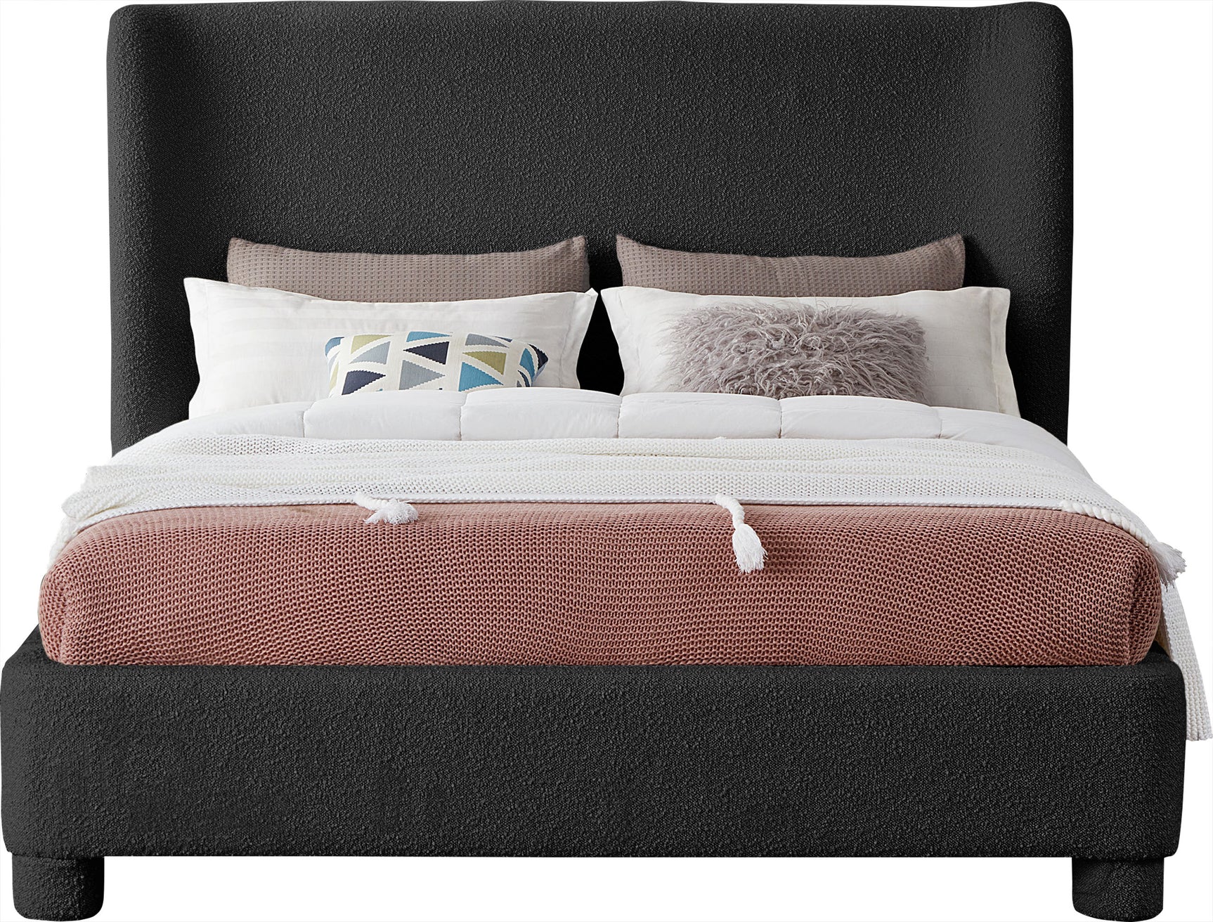 Seabreeze Black Fabric Upholstered Full Bed - Ornate Home