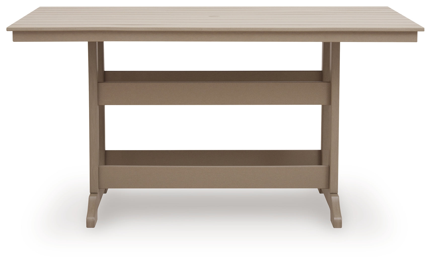 Seacliff Beach Medium Brown RECT COUNTER TABLE W/UMB OPT - Ornate Home