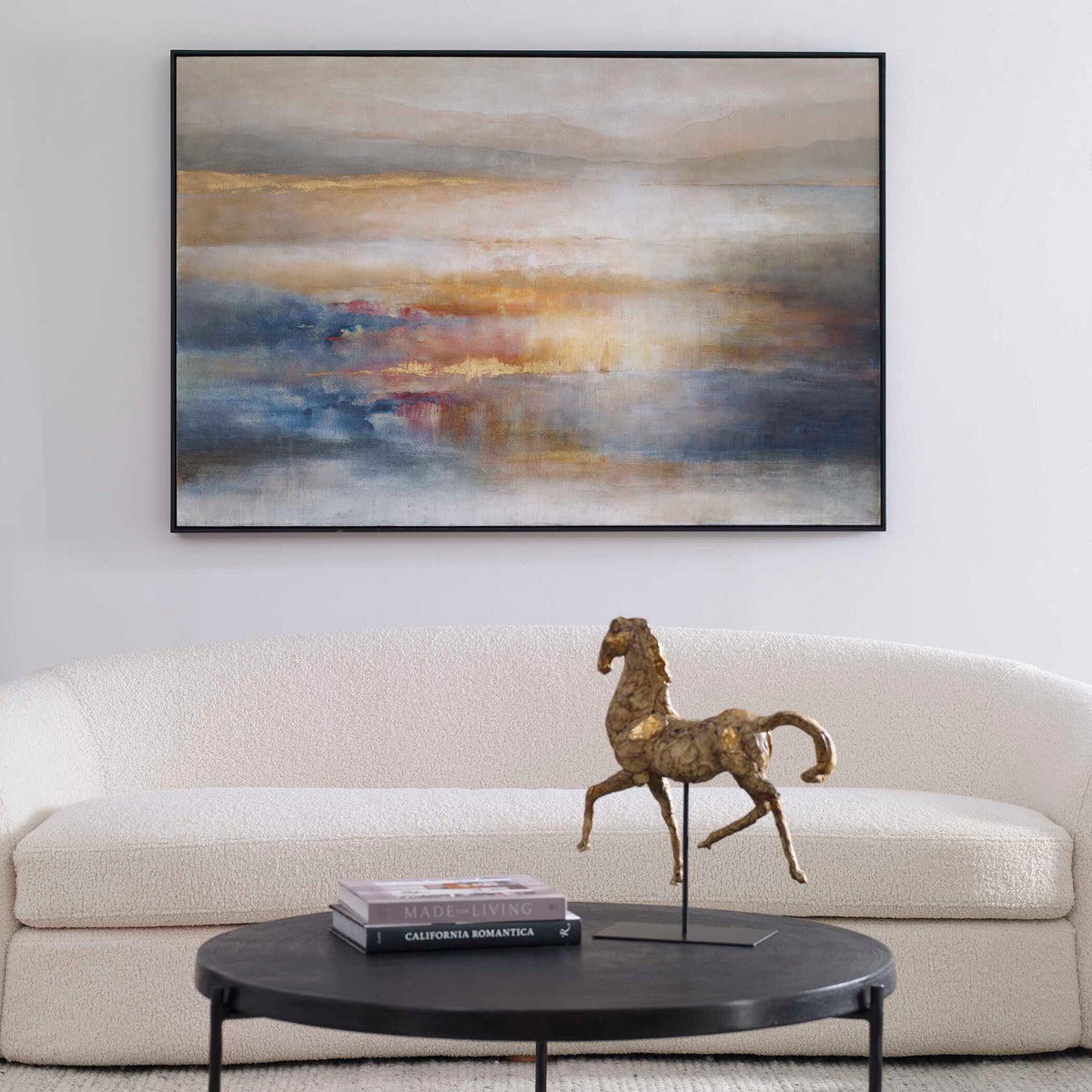 Seafaring Dusk Multicolor Hand Painted Abstract Art - Ornate Home