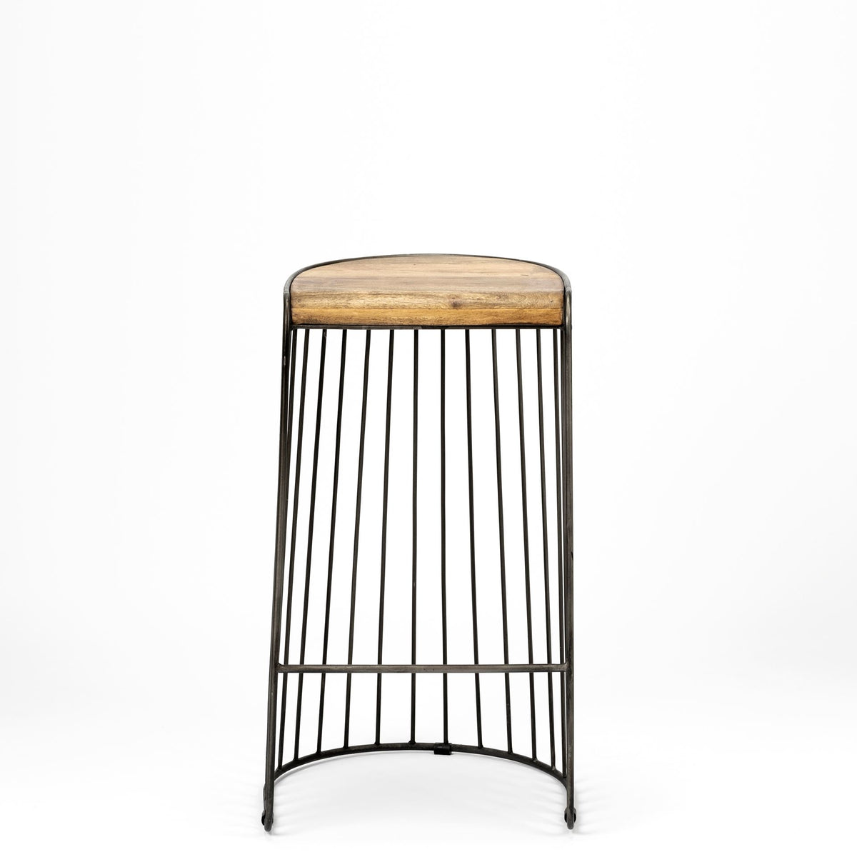 Seagram Brown/Black Seat Metal Frame Stool - Ornate Home