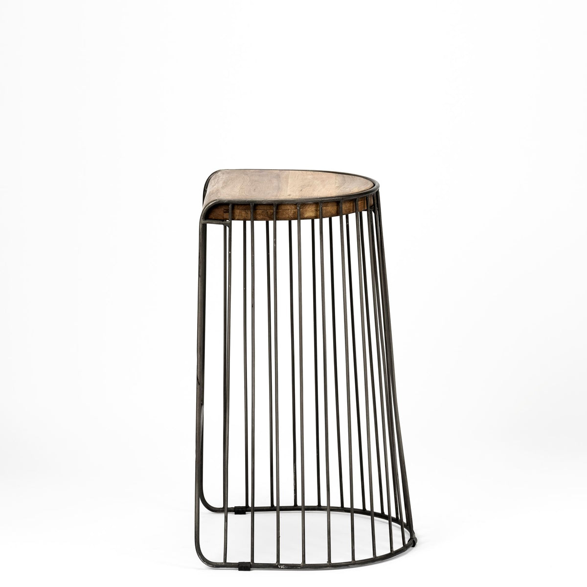 Seagram Brown/Black Seat Metal Frame Stool - Ornate Home