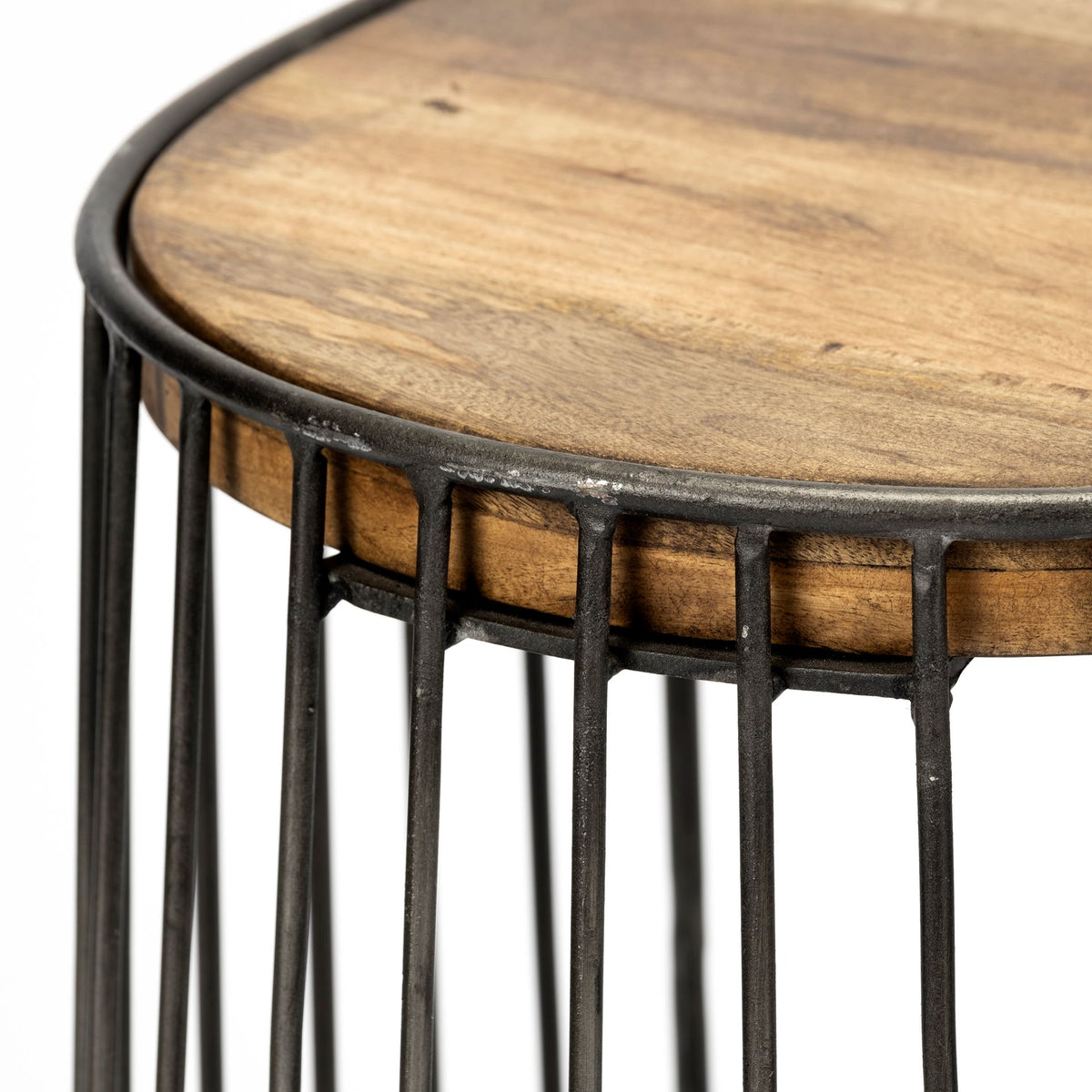Seagram Brown/Black Seat Metal Frame Stool - Ornate Home