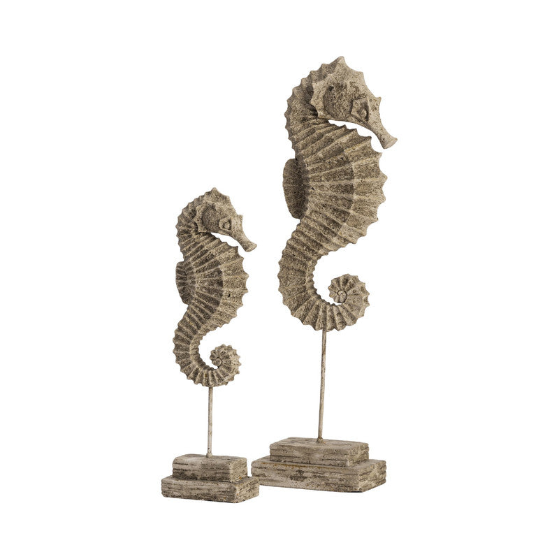 Seahorse Beige Seahorse Finials - Ornate Home