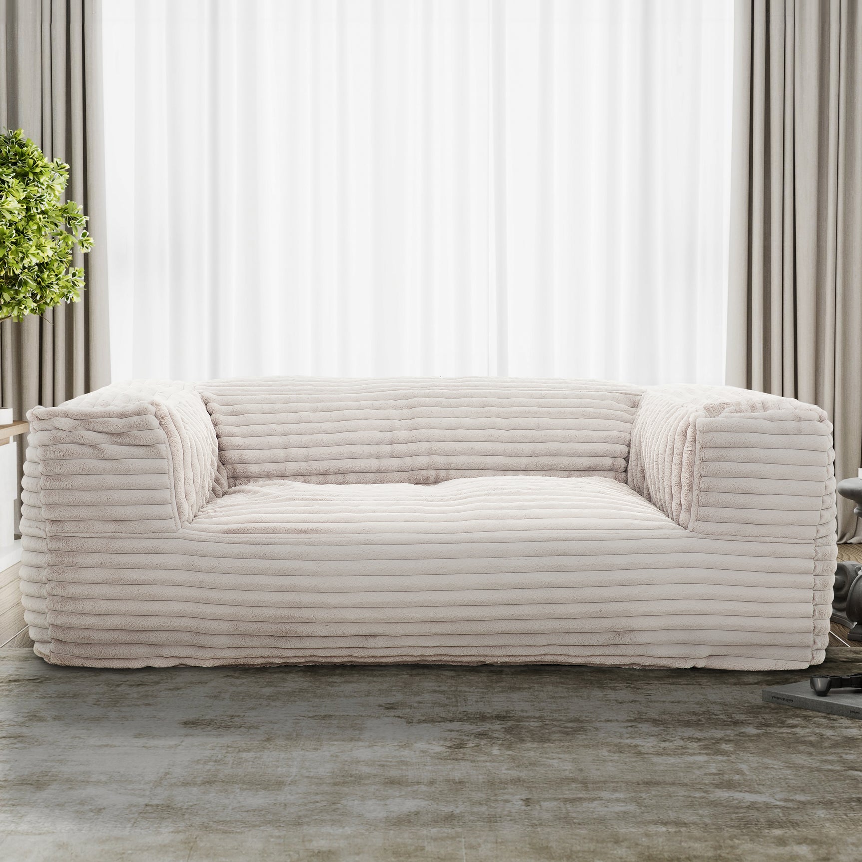 Sealy® Redd Bean Bag Sofa Lounger - Taupe - Ornate Home