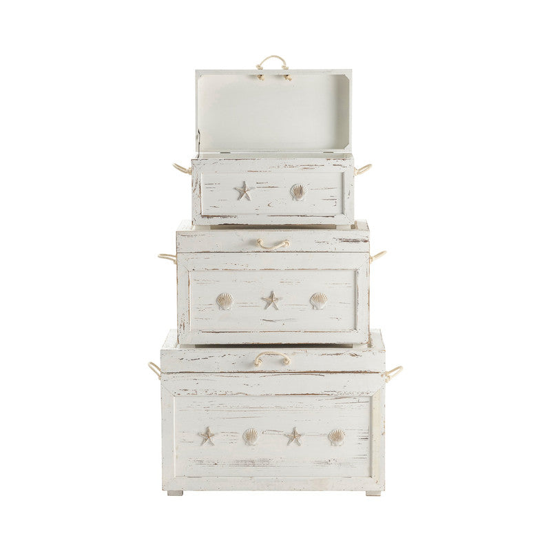 Seaside White 3-Piece Trunks - Ornate Home