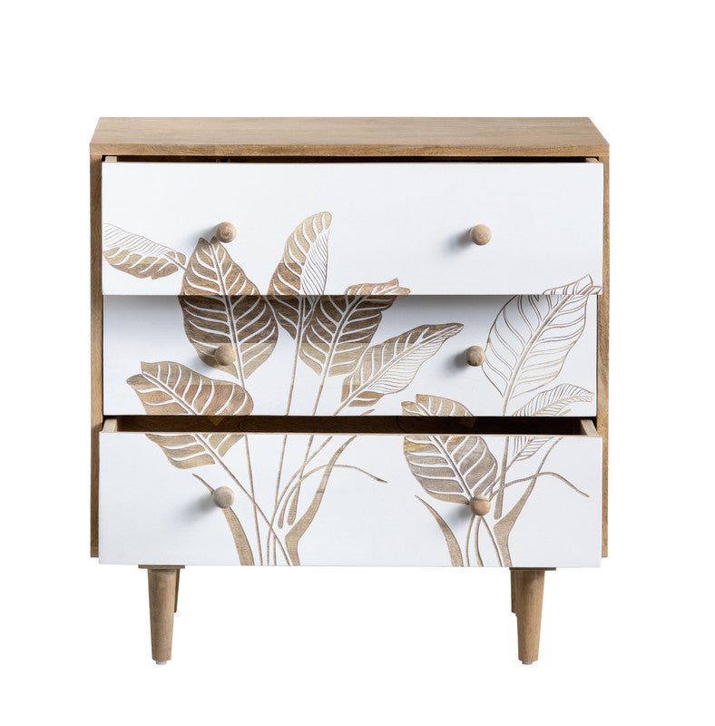 Seaside White/Brown Three-Drawer Chest - Ornate Home