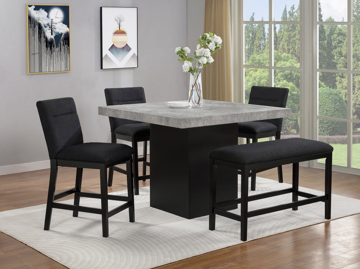 Sebastian Black Counter Height Bench - Ornate Home