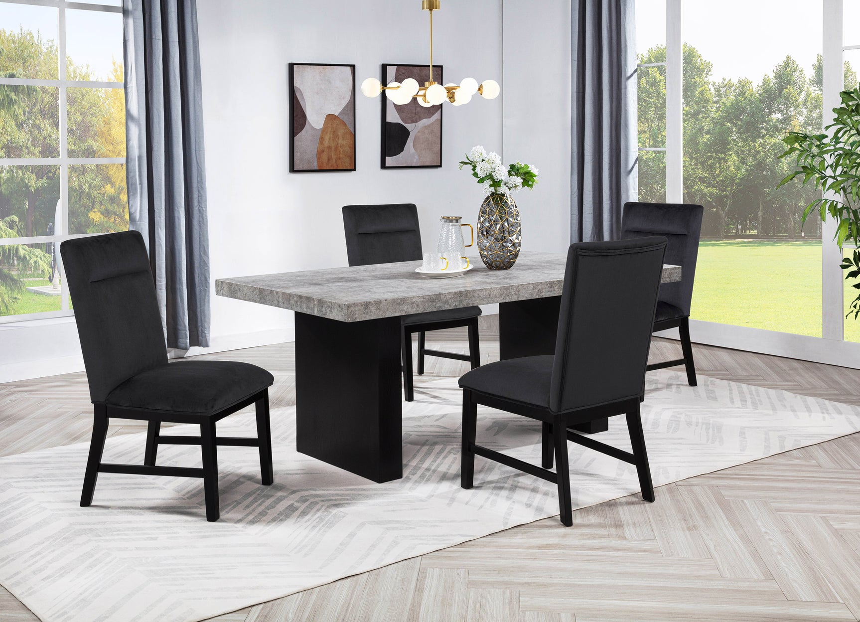 Sebastian Black/Gray Dining Set - Ornate Home