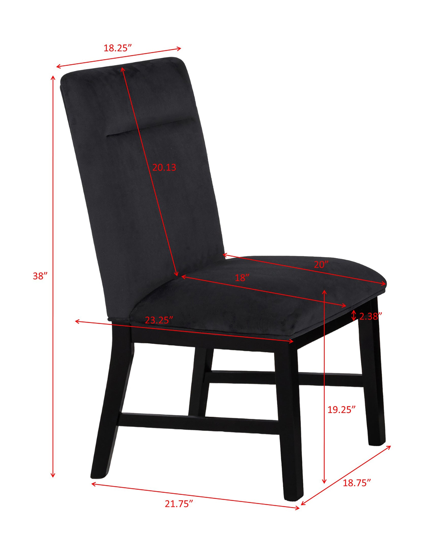 Sebastian Black Side Chair (Set of 2) - Ornate Home