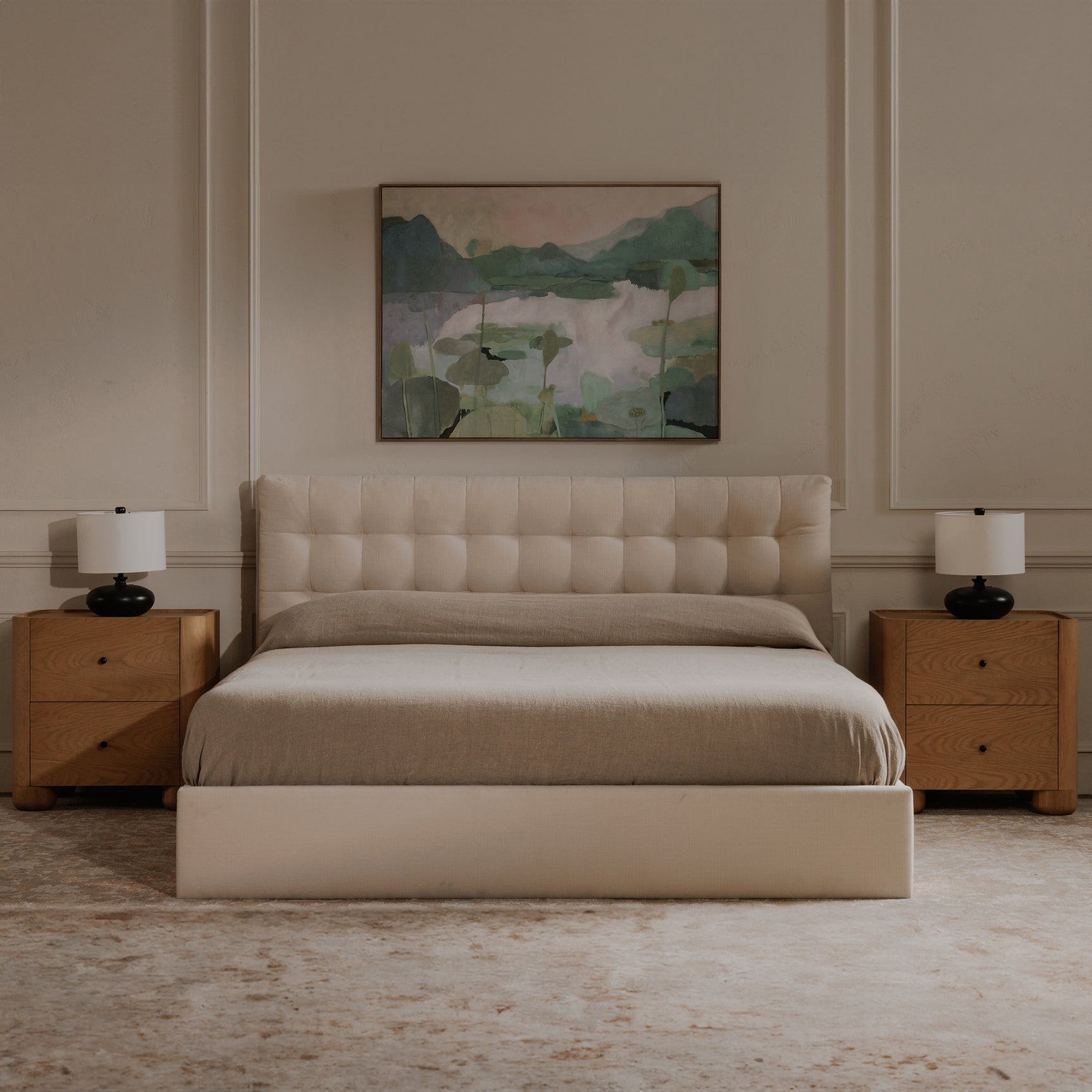 Sebastion Cream Queen Storage Bed - Ornate Home