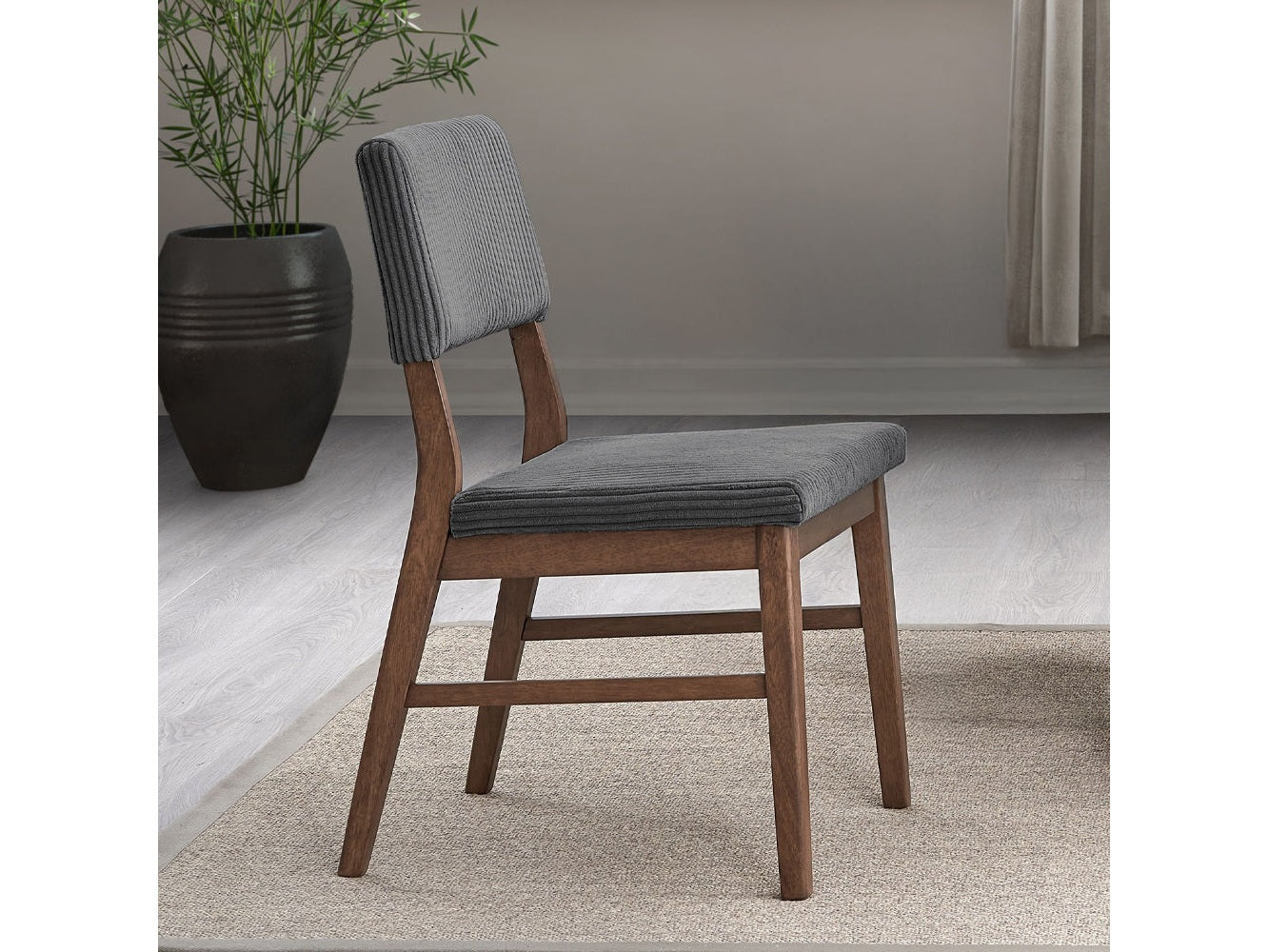 Seda Gray/Walnut Side Chair (Set of 2) - Ornate Home