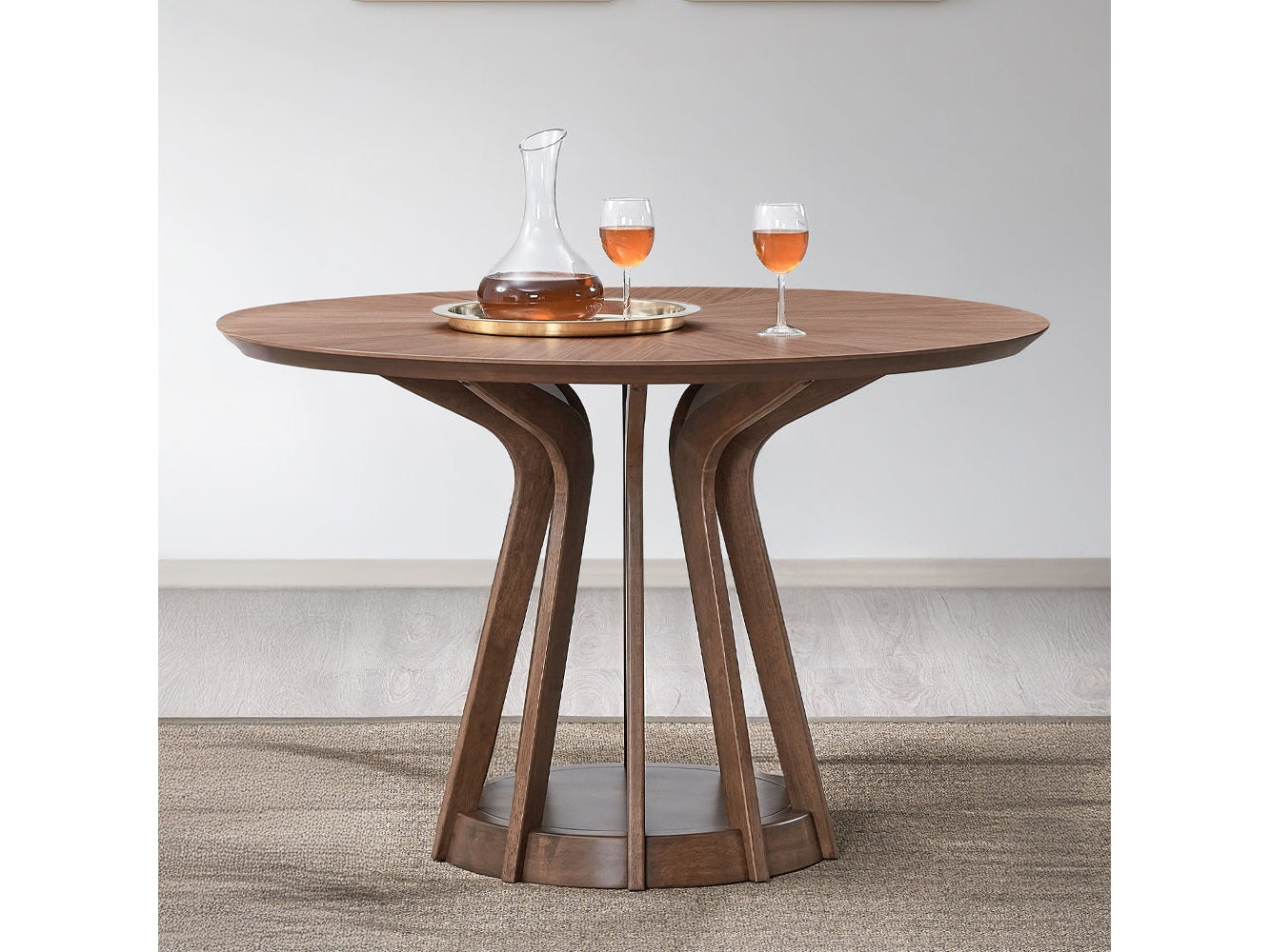 Seda Walnut Round Dining Table - Ornate Home
