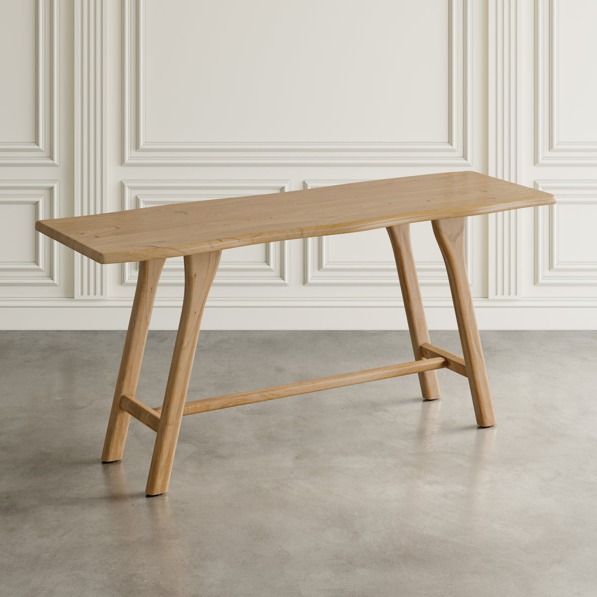 Sedona Natural/Blue Counter Table w/ 4 Macey Stools, Bench - Ornate Home