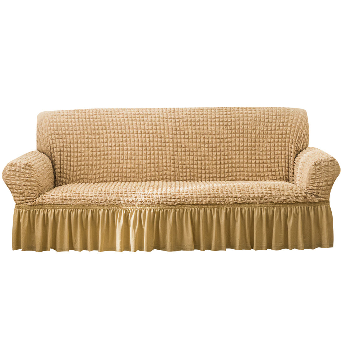 Seersucker Sofa Slipcover with Skirt Stretch Couch Slipcover Easy Fit Universal Furniture Protector - Ornate Home