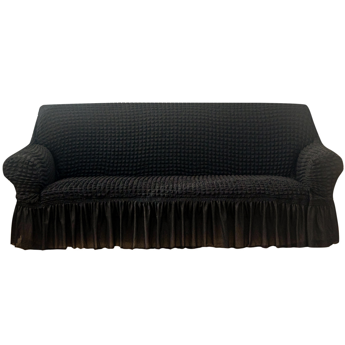 Seersucker Sofa Slipcover with Skirt Stretch Couch Slipcover Easy Fit Universal Furniture Protector - Ornate Home