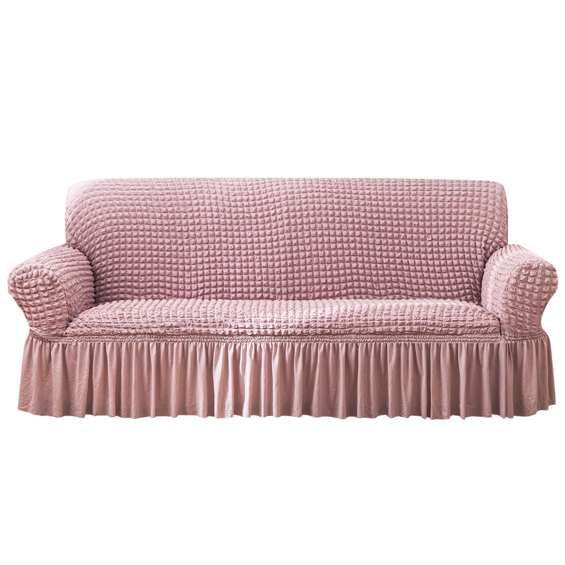 Seersucker Sofa Slipcover with Skirt Stretch Couch Slipcover Easy Fit Universal Furniture Protector - Ornate Home