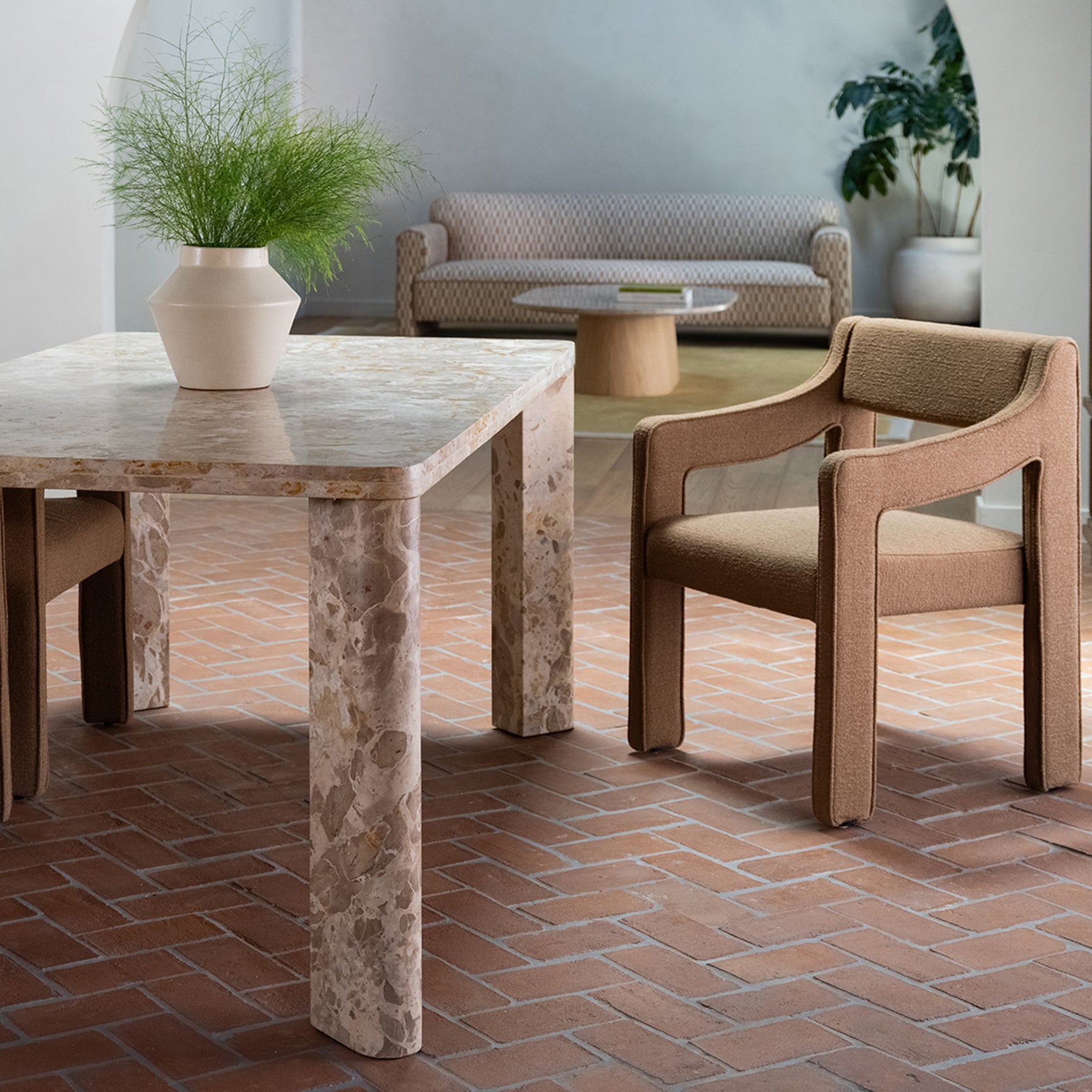 Segment Beige Panther Stone Dining Table - Ornate Home