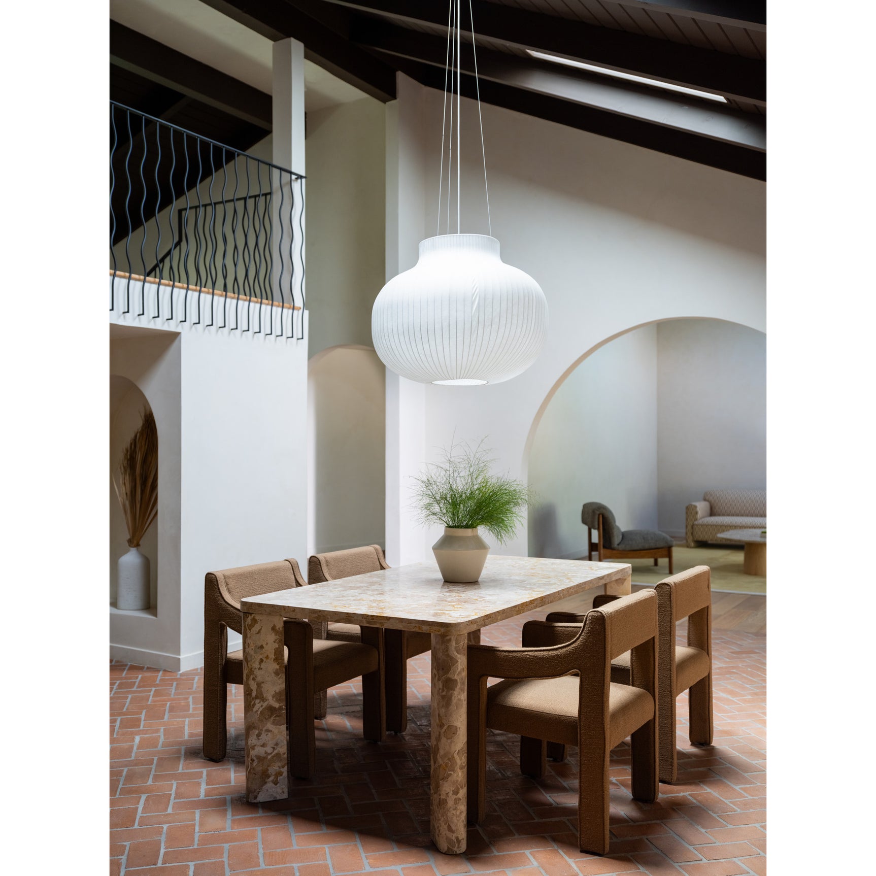 Segment Beige Panther Stone Dining Table - Ornate Home