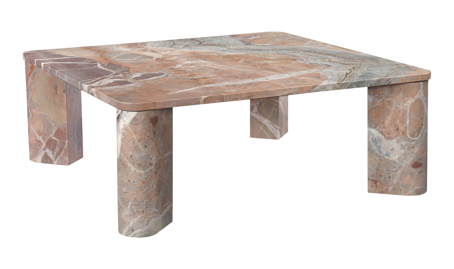 Segment Orange Levante Marble Coffee Table - Ornate Home