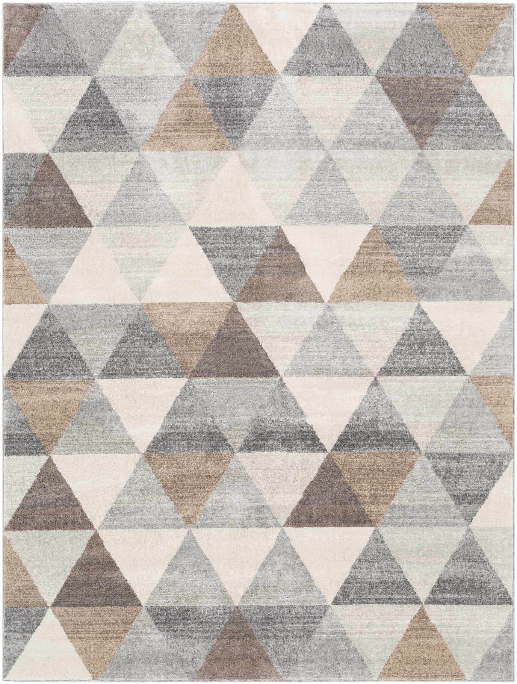 Sells Gray&Brown Triangles Area Carpet - Ornate Home