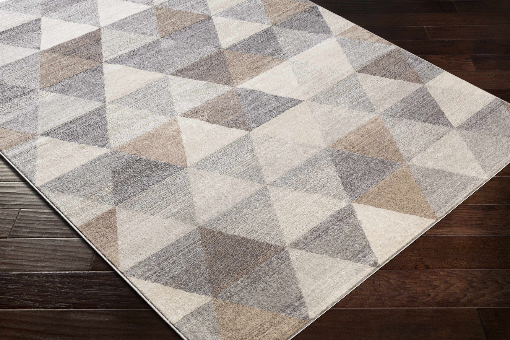 Sells Gray&Brown Triangles Area Carpet - Ornate Home