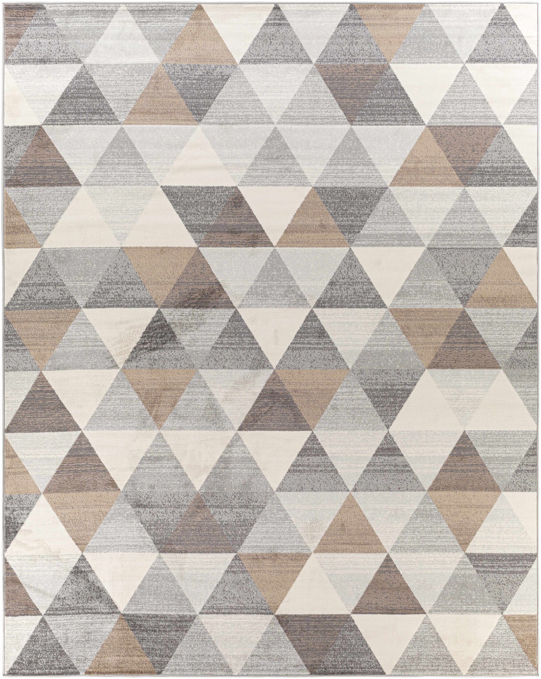 Sells Gray&Brown Triangles Area Carpet - Ornate Home